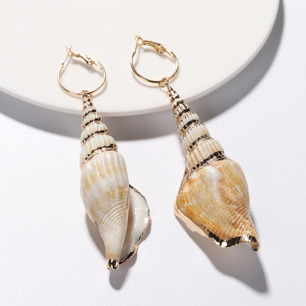 

Best lady Special Beach Real Shell Drop Earrings for Women Beautiful Wedding Summer Shell Statement Earrings Party Jewelry