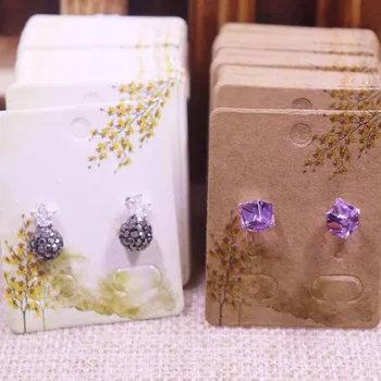 

100Pcs NEW diy Jewelry Display Card Earring 4x5cm earring card Hang Tag card DIY jewelry stud earring package cards