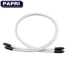 PAPRI MPS M-8R DIY Audio Cable Rhodium Plated RCA Connector Plug 99.9997% OFC Silver Plated Wire For Subwoofer DAC Male To Male