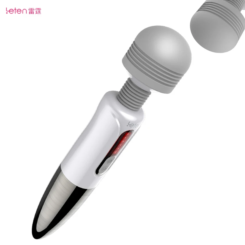  Leten 5 modos de vibraciones y 6 modos de pulso USB recargable Magic vibrador AV Wand Lightning cab