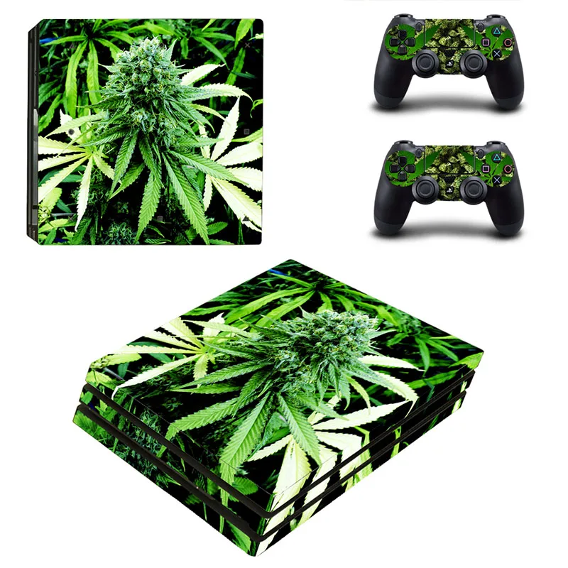 

Green Leaf Removable Vinyl Decal Skin Sticker For Playstation 4 PS4 Pro Console + 2Pcs Stickers Controller Cover
