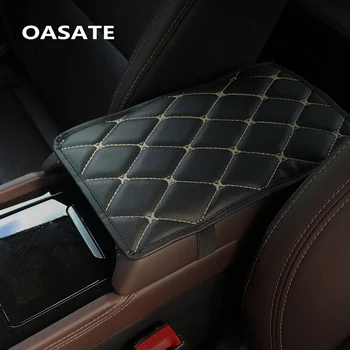 

Leather Car Armrest Pad Covers Universal Center Console Auto Seat Armrests Box Pads Black Armrest Storage Protection Cushion A01
