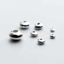 10 шт./лот, 925 пробы, серебряные плоские круглые бусины для ювелирных изделий, 3 мм, 4 мм, 5 мм, 6 мм, 7 мм, 8 мм, ручная работа