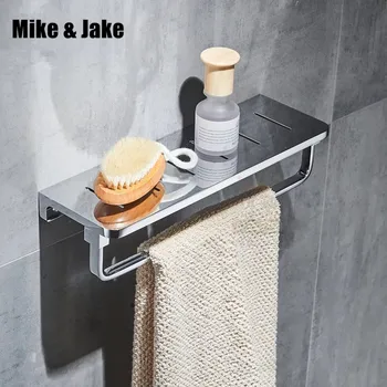 

whole brass bathroom shelf with towel bar rack brass showerroom shelf holder bathroom basket shower room suction wall shelf 30cm