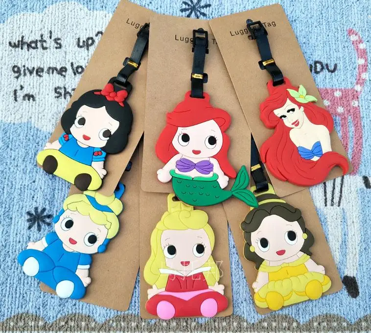 

2018 Maleta De Viaje Lovely Mermaid Snow Princess Patti Baer Fish Beauty Soft Gelatin Luggage Tag Boarding Cartoon Cute Card