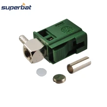 Superbat 10 шт. RF Fakra разъем Jack Женский прямоугольный зеленый/6002 автомобильный TV1 для коаксиального кабеля RG316 RG174 LMR100