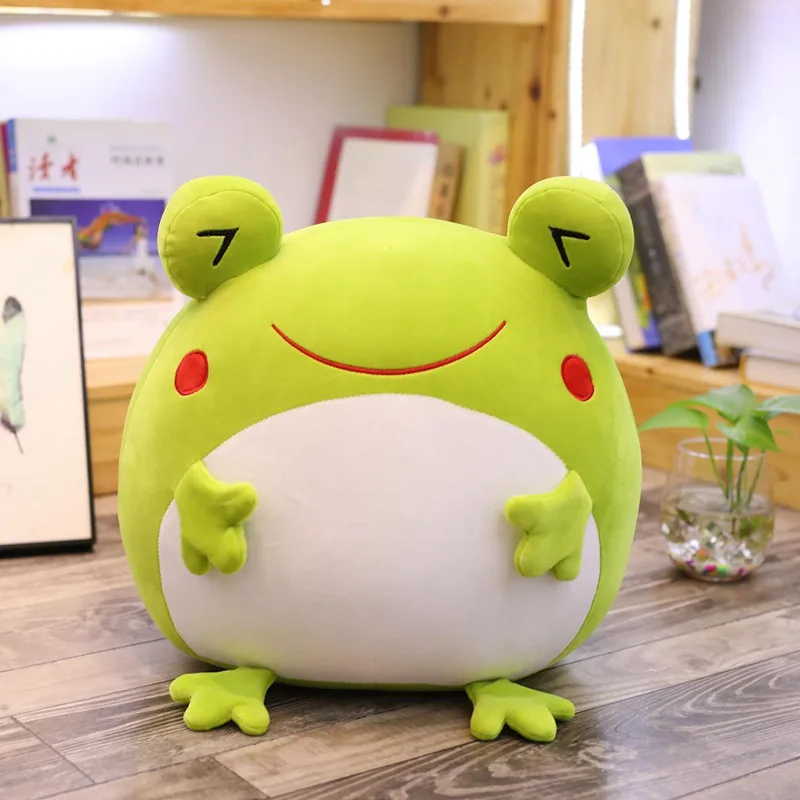 35cm Cute Expression Frog Plush Toy Soft Cartoon Animal Frog Stuffed Doll Sofa Bed Pillow Cushion Household Items Kids Best Gift - Цвет: Frog-1