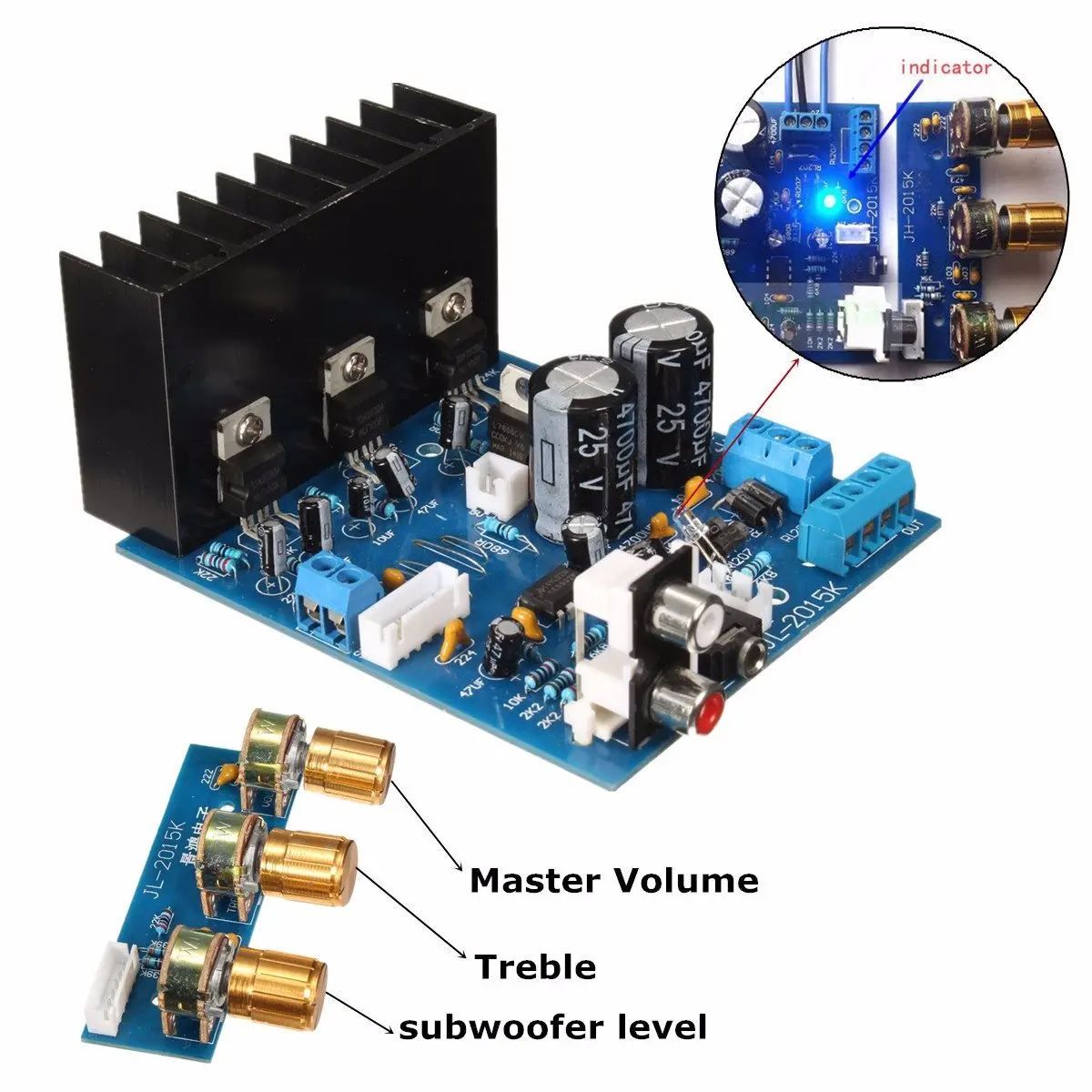 TDA2030A 2.1 Subwoofer Amplifier Board AC 12V 3 Channel Electronics