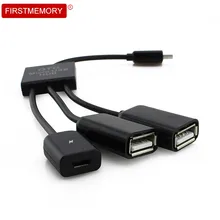3 Ports Micro USB Power Charging Splitter HUB Cable Wire OTG HUB USB Charger Cord Data