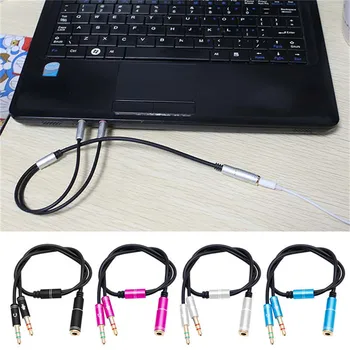 

3.5mm Earphone Adapter Converter Cable Headphone+Mic Audio Splitter Aux Extension Cable Adapter for Computer PC Microphone