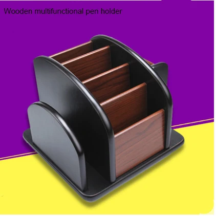  Pen holder desk new fashion multi-function Wood Made desk storage box office supplies stationery pe