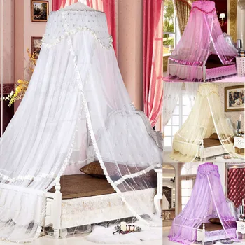 

NEW ANTIQUE STYLE HANGING MOSQUITO NET FLORAL BED CANOPY FLY INSECT PROTECTION