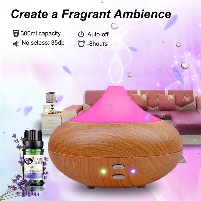 Diffuserlove 210 мл увлажнитель воздуха эфирные масла диффузор Diffuseur Huile Essentiel 7 цветов светодио дный светодиодный свет сна Humidificador