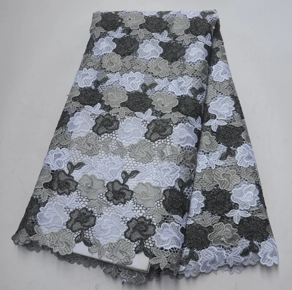 

2019 African Cord Lace Fabric High Quality Guipure Nigerian Lace Fabric For Wedding Dresses 5Yards