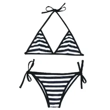 FREE OSTRICH High quality women's black and white striped printed floral high heel two-piece beachwear or women's clothing