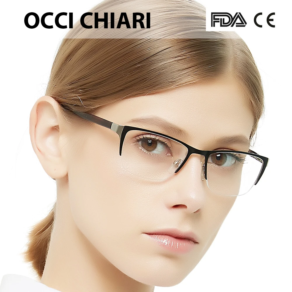 Женские очки OCCI CHIARI с полуободком модные для близорукости прозрачные линзы