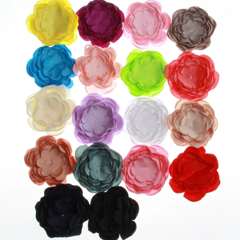 

10PCS 9.5CM Hot Sale Satin Burned Flowers For Headbands Skin Burning Fancy Hair Flowers For Hair Accessories Bouquet