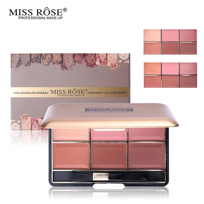 

MISS ROSE Brand 4 Types Face Makeup Matte Blush Palette 6 Colors Blusher Powder Contour Bronzer Cheek Rouge Smooth Texture Nude