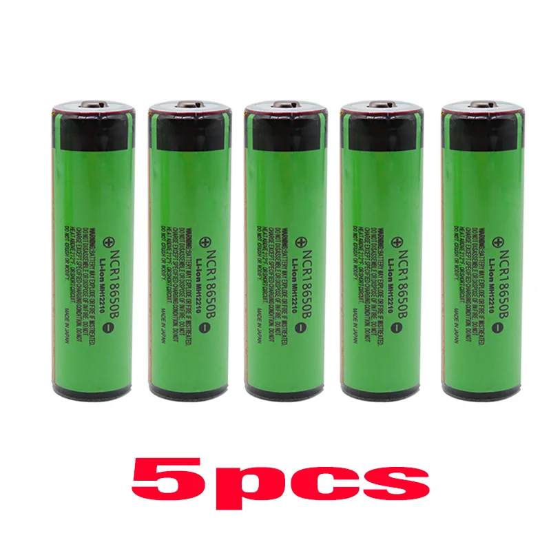 NCR18650B 3,7 V 18650 батарея 3400mAh перезаряжаемая батарея lityum polimer для фонарика Panasonic с защитой(PCB - Цвет: 5pcs