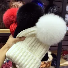 Зимний мех помпоном hat для женщин меховая шапка пом пом hat меха pom poms шапочка женщины промашка hat шапка женская шапка женская зимняя осень шапка женская вязаная трикотажная зимние шапки женские зимние зима