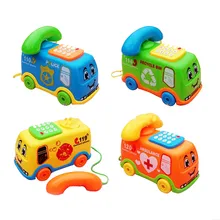 1 шт. Забавный телефон автомобиль скорой помощи полицейский пожарный двигатель с музыкой Дети раннего обучения Образование игрушки для детского подарка