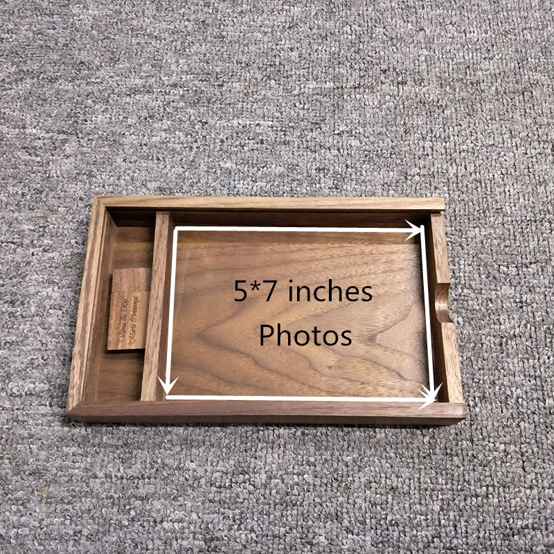 Nova Caixa de Álbum de Fotos de Madeira Impressões 5*7 Polegada Usb 3.0 Flash Pendrive Faça Você Mesmo Gravado Logotipo Casamento Memória Fotografia Estúdio Pen drive USB - Imagem 3
