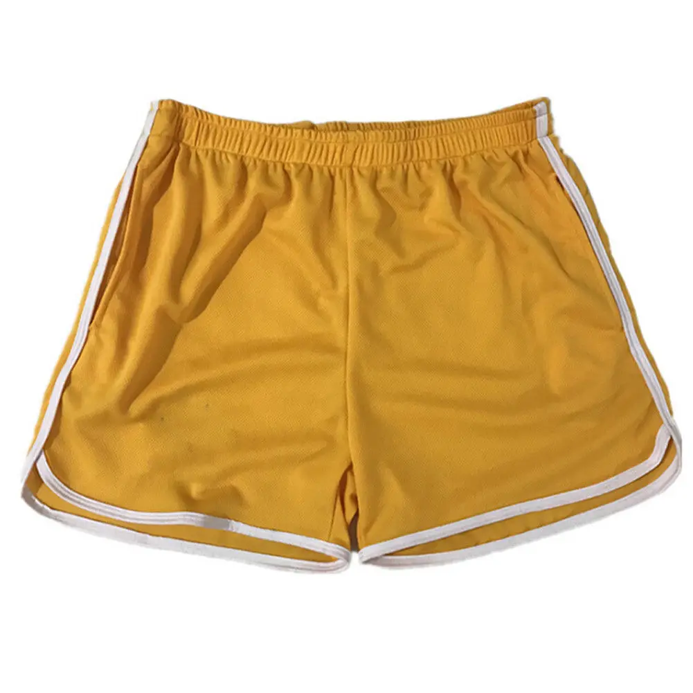 Новые Горячие мужские повседневные короткие брюки чистый Спортзал Фитнес Бег Спортивная одежда для бега шорты - Цвет: Цвет: желтый
