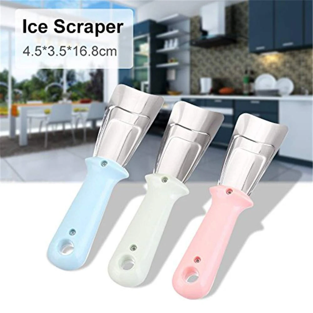 2 Piezas Eliminar Manchas y Tratar Verduras Nuluxi Raspadores de Hielo Herramienta para Limpiar Pala de Hielo para el Refrigerador Cocina Congelador Pala Acero Inoxidable Utiliza para Descongelar