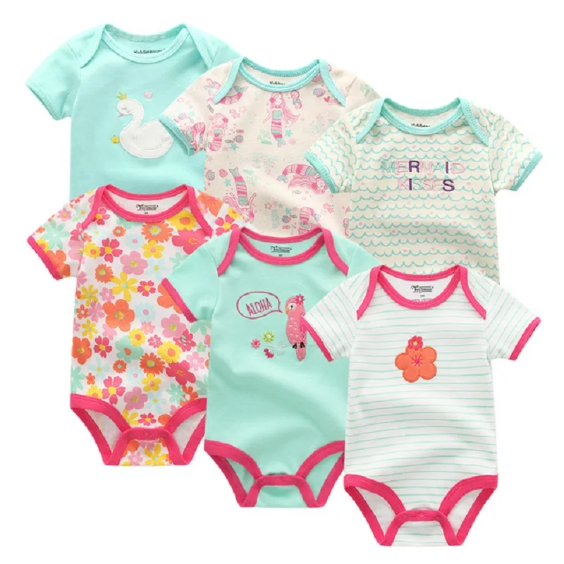 

2019 6PCS/lot Newborn Baby Girl Clothes Cotton 0-12M Baby Bodysuit bebe Swimsuit Summer Baby Boy Clothes Body for Newborns