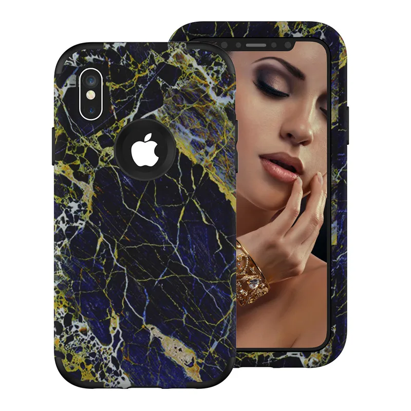 

Fashion Colorful Silicon Case for iPhone 5s se 7 Plus xr xsmax 6 Plus 360 Degree Shockproof Geometric PU Silicon Marble Painted