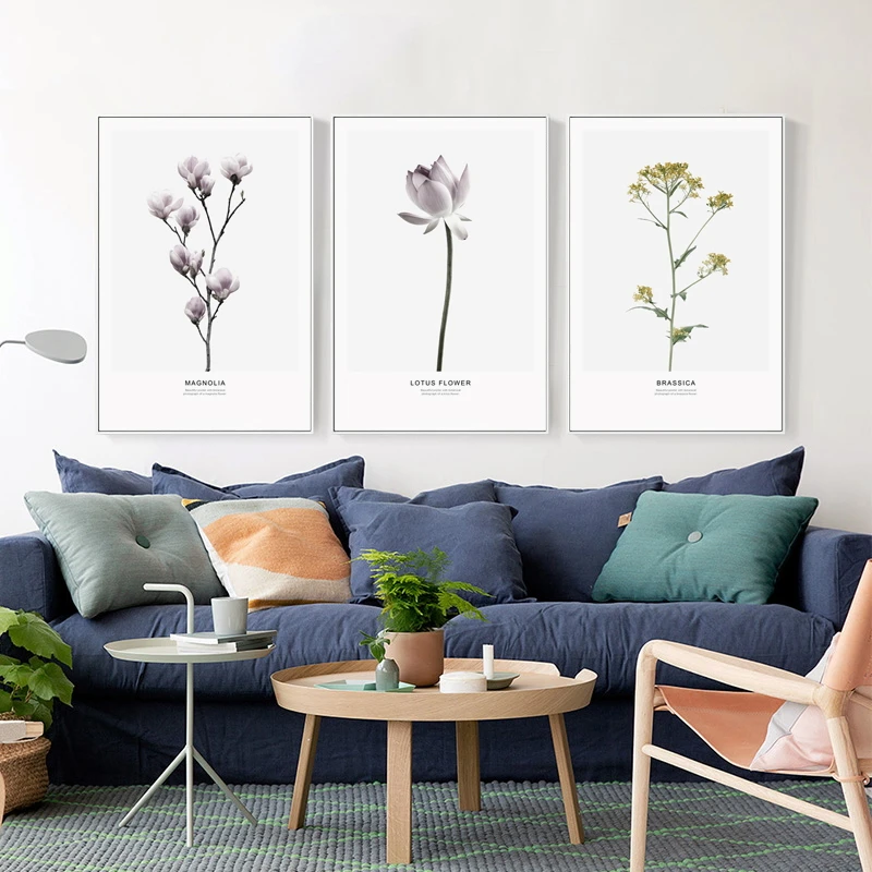 Simple-Nordic-Flower-Lotus-Brassica-Magnolia-Canvas-Art-Prints-posters-Living-Room-Wall-Pictures-Home-Decor (2)