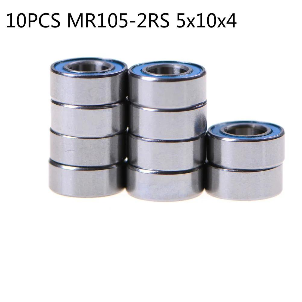 

10PCS/LOT MR105-2RS Miniature Ball Bearings Rubber Sealed Ball Bearing 5x10x4 mm