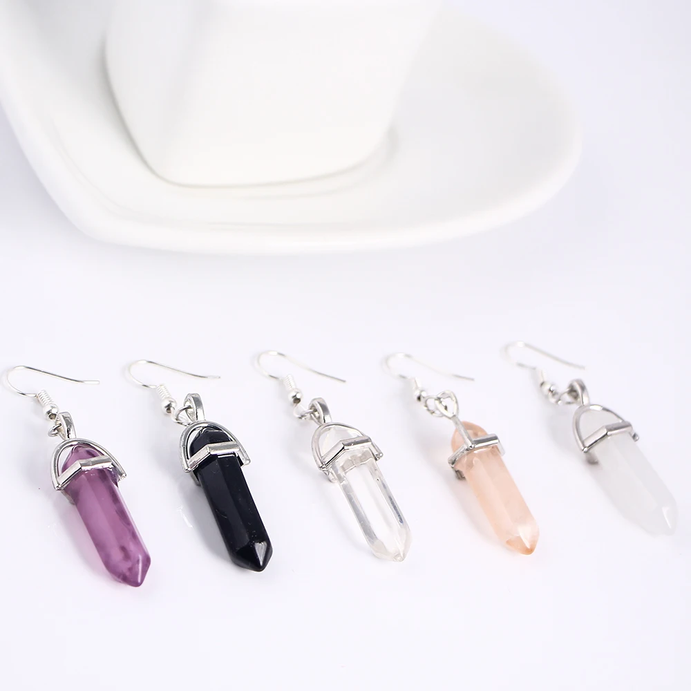 

Ethnic Imitation Crystal Tassel Earrings For Women Fashion 2019 Hexagonal Column Multicolor Bullet Resin Drop Dangle Earrings