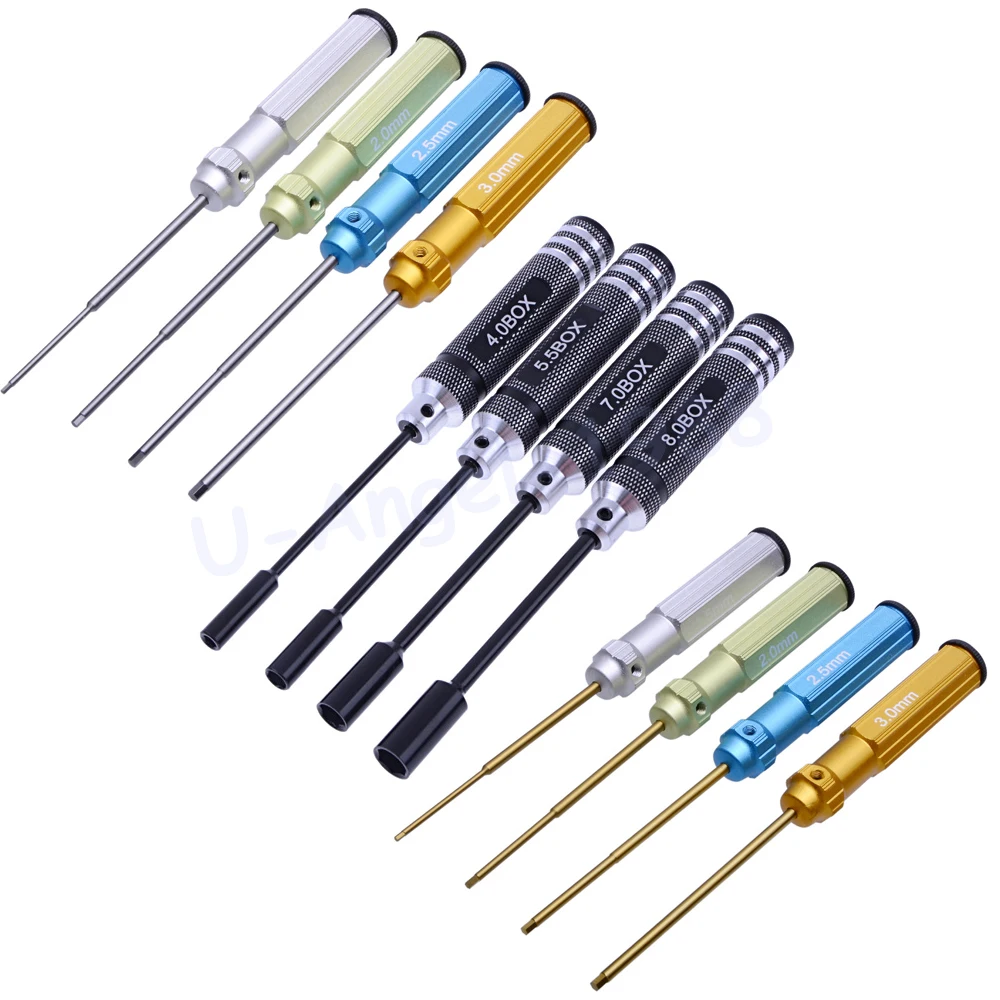 RC Tools 4 pcs hex screw driver set titanium plating hardened 1.5 2.0 2.5  3.0mm screwdriver For RC helicopter Boat Car toys