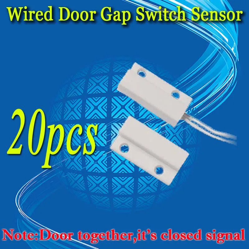 !20 pcs MC-38 MC38 Wired Door Window Sensor Magnetic Switch Home Alarm System normally Closed NC for gsm pstn alarm