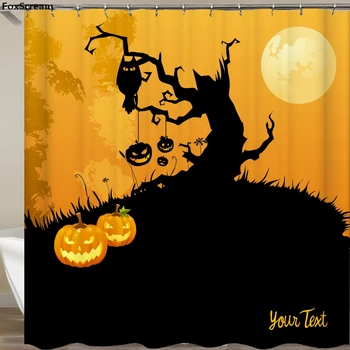 

halloween show curtain Art haloween bath curtain Cartoon Polyester Waterproof Bathroom Curtain 3D Shower curtains
