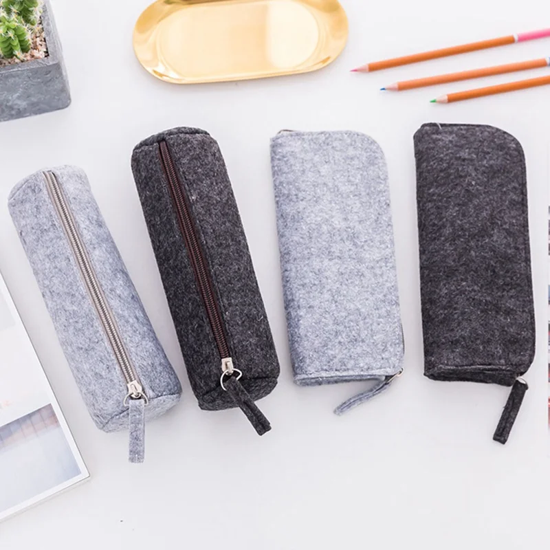 

2018 New Fashion Fabric Felt Bag Solid Color Cosmetic Bag Dropshipping