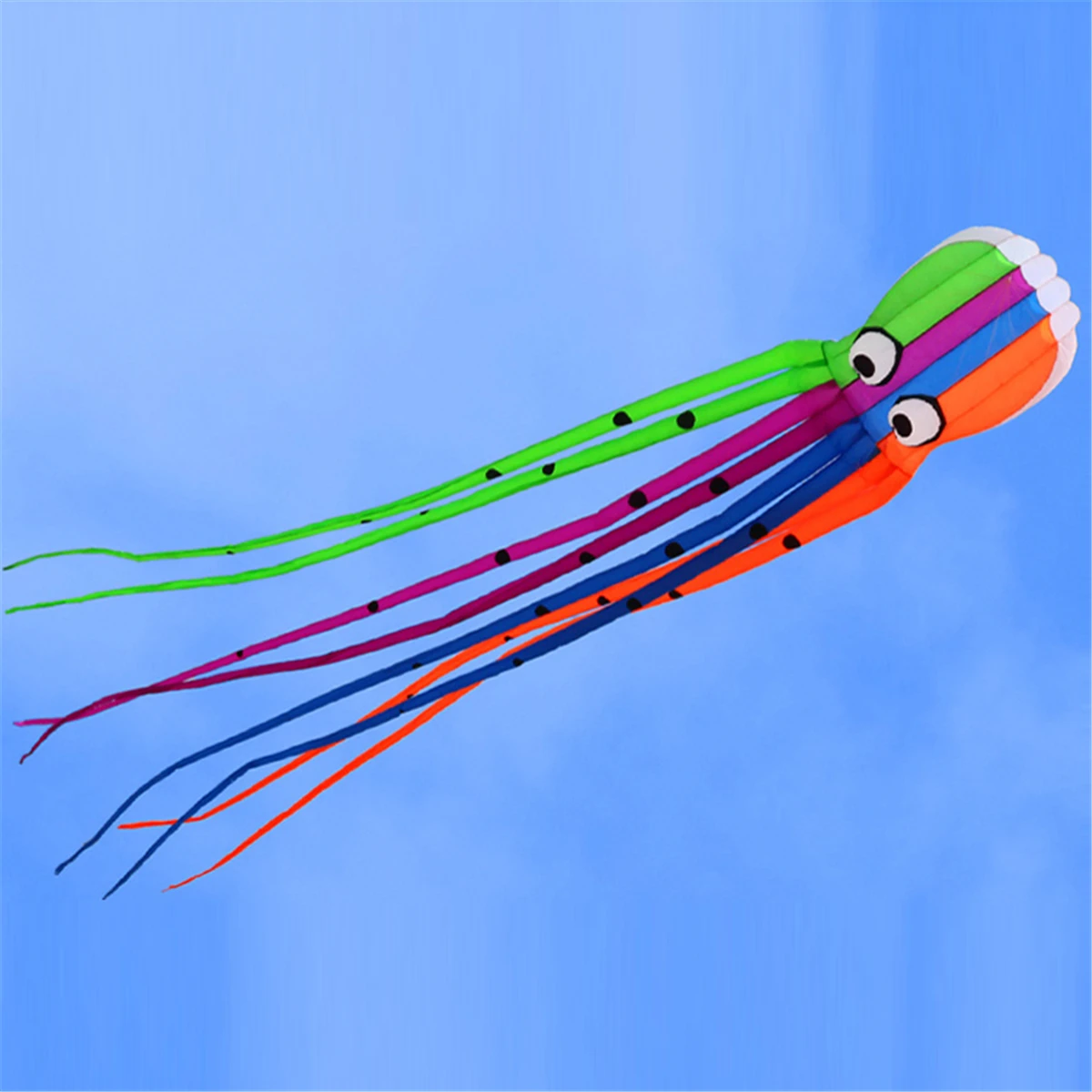 8M 3D Octopus Cartoon Whale Software Kite Outdoor Sport Huge Toys Single Line Bech With String Power Sport Flying Kite