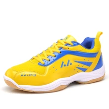 New Mens Badminton Shoes Big Size Badminton Sneakers Sport Blue Yellow Training Man Mhoes Anti slippery