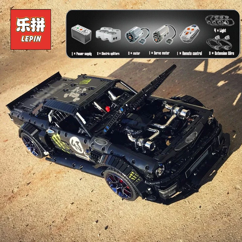 

Lepin Technic 20102 MOC 22970 Ford Mustang Hoonicorn RTR Compatible Legoinglys RC Racing Car Model Building Blocks Brick Boy Toy