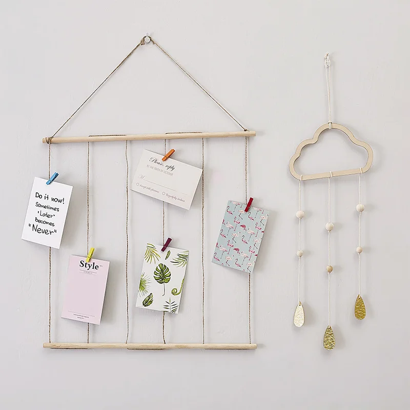 Beste Eenvoudige Scandinavische Stijl Houten Cloud Star Raindrop Opknoping Hanger Woondecoratie Voor Meisje Jongen Slaapkamer Muur Opknoping Gordijnen Decor
