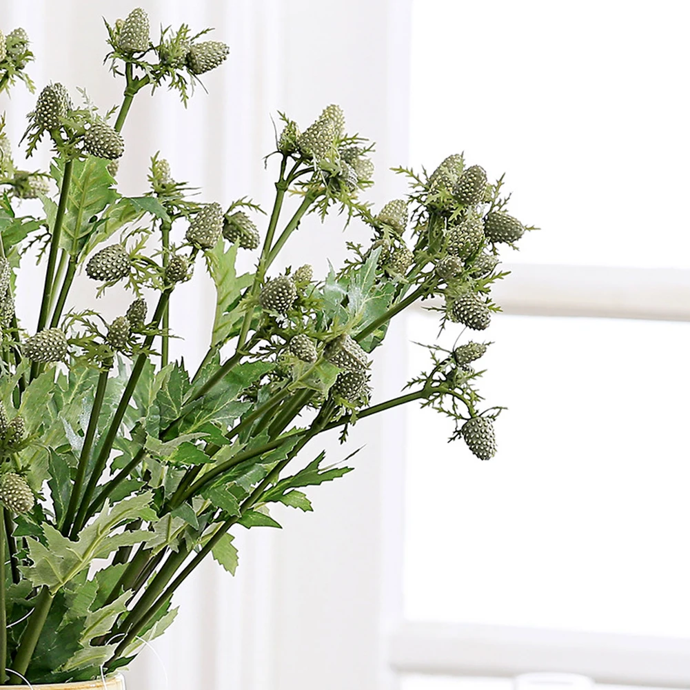 

55cm Simulation Green Plant Plastic Artificial Small Wild Fruit Flower Branch Dandelion Fruit/twig Thorn for Home Party Decor