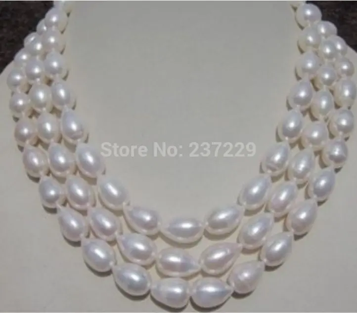 

HOT## Wholesale price FREE SHIPPING ^^^8-9MM WHITE AAA+ SOUTH SEA BAROQUE PEARL NECKLACE 60"AAA
