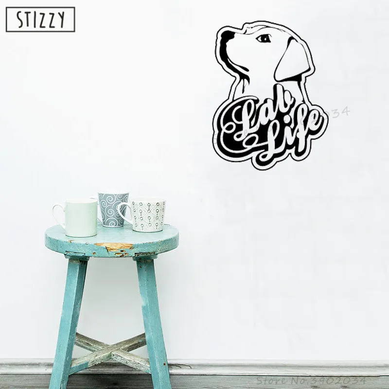 STIZZY Wall Decal Labrador Dog Vinyl Sticker Animal Petshop Window Decor Quotes Lab Life Modern Design Cute Art Mural A564 | Дом и сад