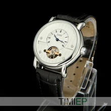 Blanco de lujo de Los Hombres Tourbillon Calendario Mecánico Automático Para Hombre Relojes de Pulsera