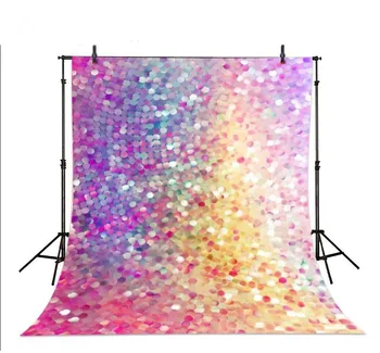

Colored Colorfull Sparkling Dots rainbow sequin photo studio background Vinyl cloth Computer printed wall photo backdrop