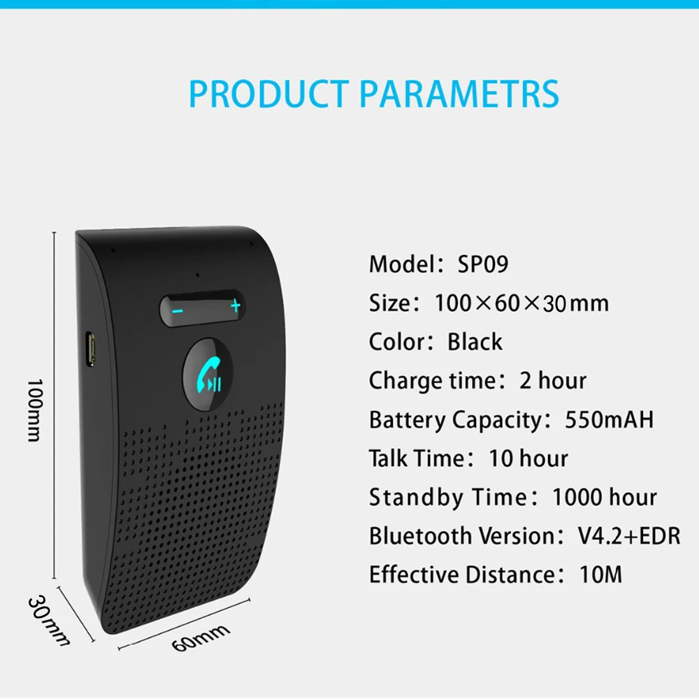 Sp09 Bluetooth громкая связь автомобильный комплект громкой связи беспроводной