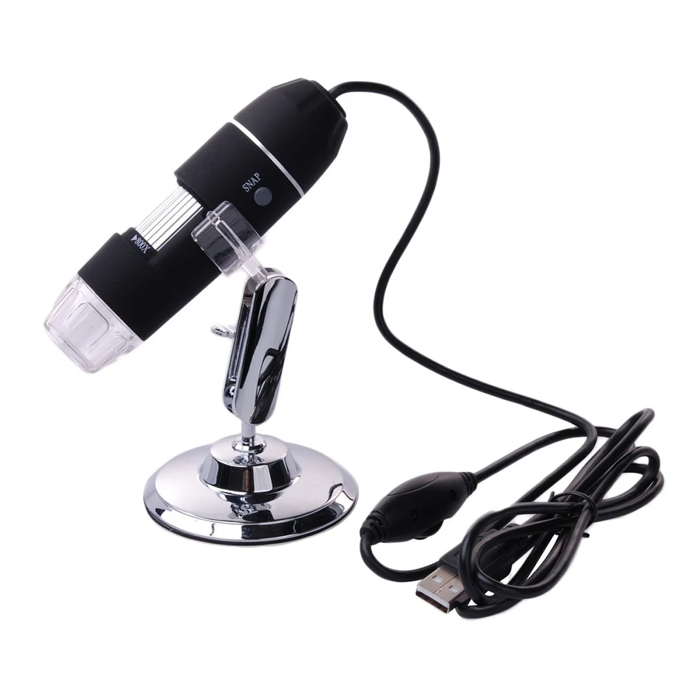 SHGO HOT 0 800X 8 LED USB 3D Digital Microscope Endoscope Magnifier PC Video Camera with Stand