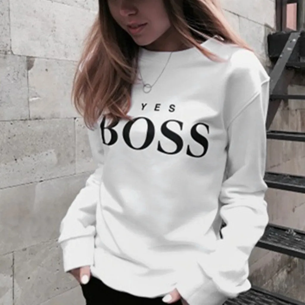 SAGACE Fashion Trend Women Letter Print Sweaters Tops Blous Long Sleeve Pullover Jumper Tops Ladies High Quality Sweatshirt