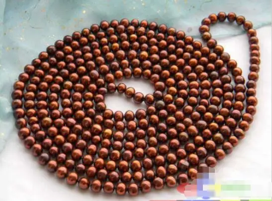 

Hot sale new Style >>>>>LONG 100" 9MM COFFEE ROUND FRESHWATER PEARL NECKLACE